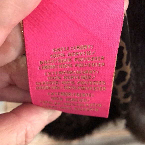 🐆NEW BETSY JOHNSON HEAVY FAUX FUR COAT SZ XL (50Wx26L) NWOT DK BROWN/LEOPARD - Picture 9 of 11